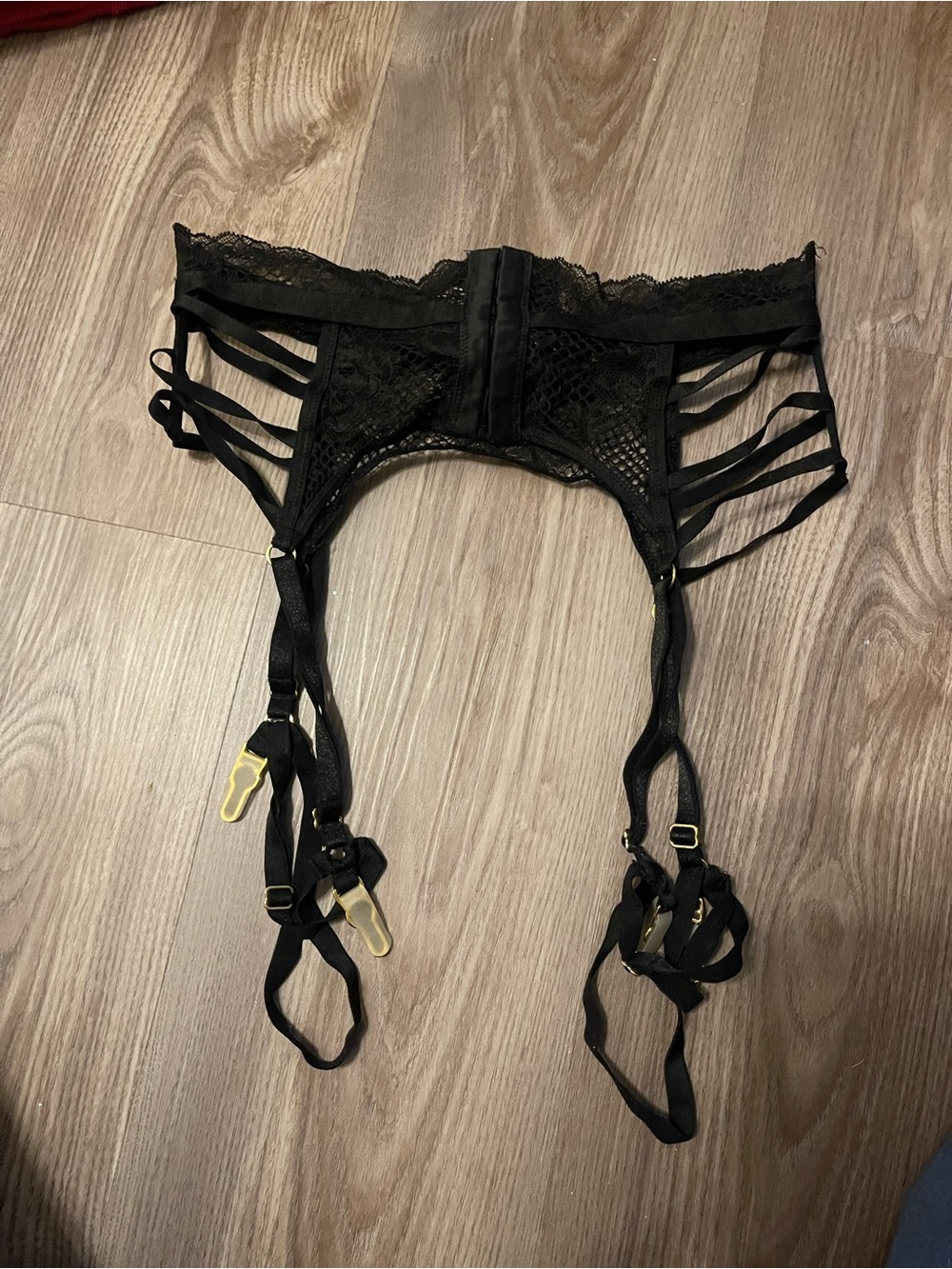 Victoria's Secret Black Lace Strappy Garter Belt Boudoir Lingerie Size XS Gothic - Picture 7 of 14